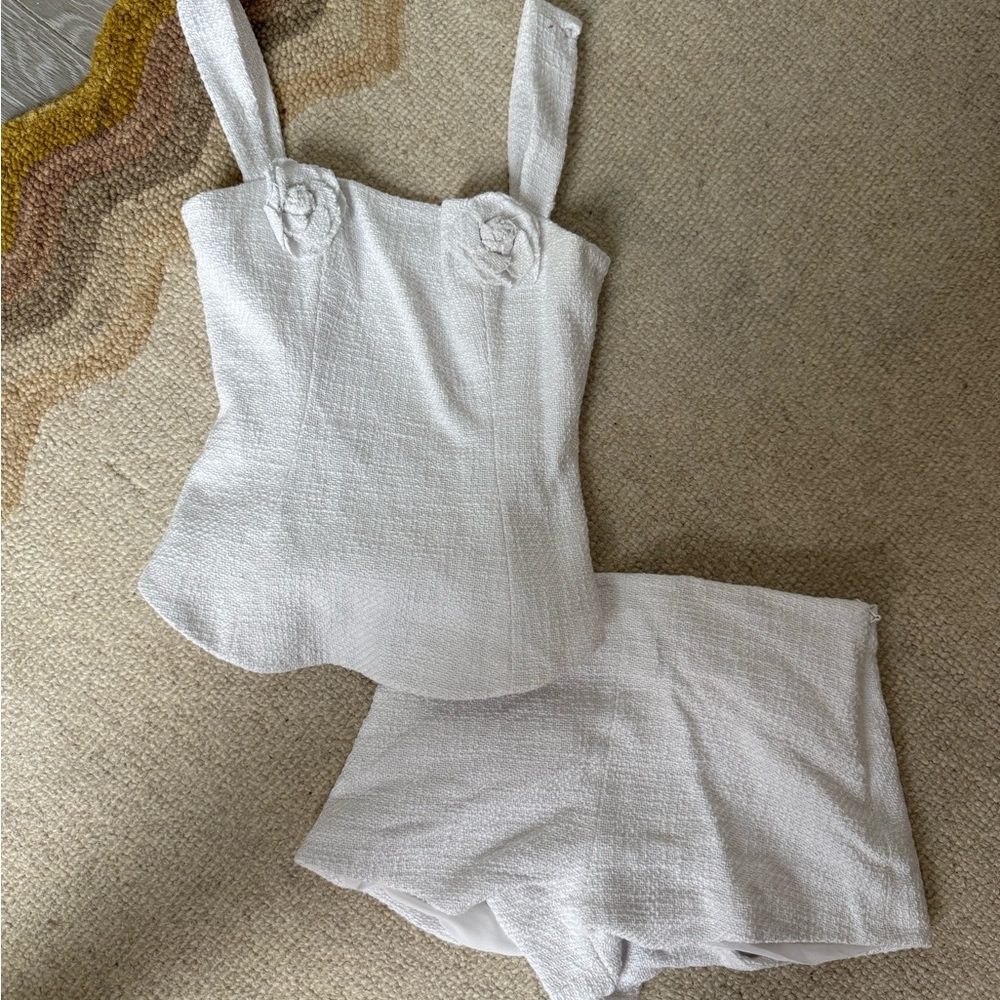 Elegant White Tweed Set